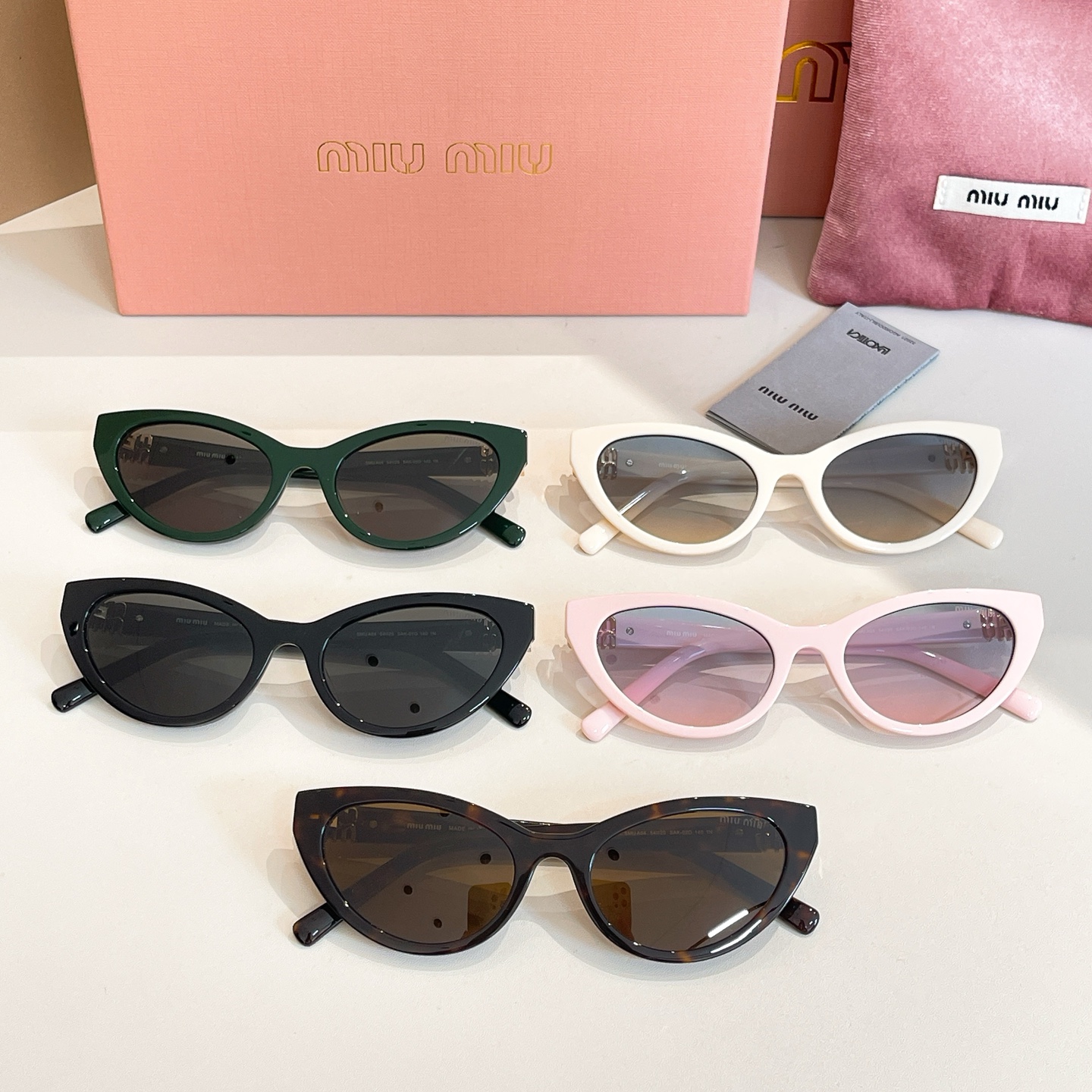 Miu Miu Cat Eye glasses black/ivory/pink/green/leopard color Size 54口20-140 - 图片 9