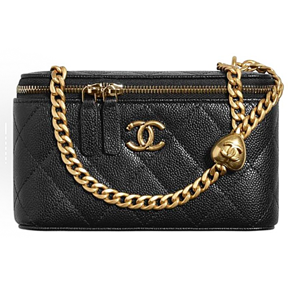 Chanel 23P Black Quilted Caviar Leather Gold Hardware