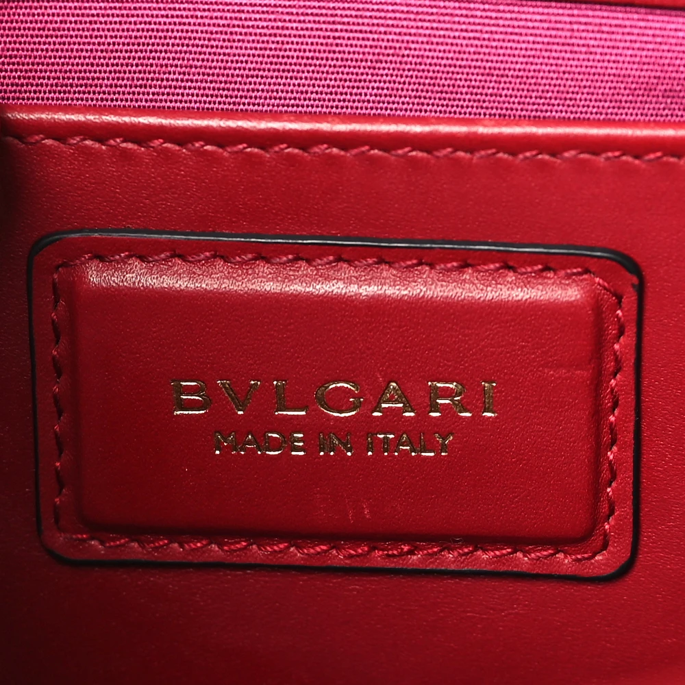 Bvlgari Mini Serpenti Forever Crossbody Bag Ruby Red Calfskin Leather Gold Hardware - 图片 2