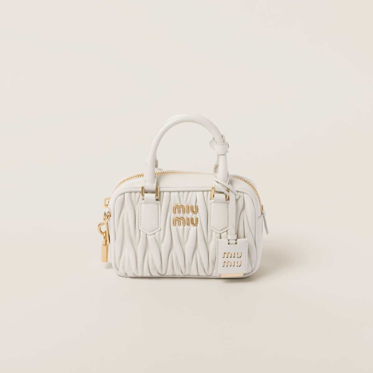 Miu Miu Arcadie matelassé Quilted Lambskin Leather white Top-Handle Bags - 图片 6