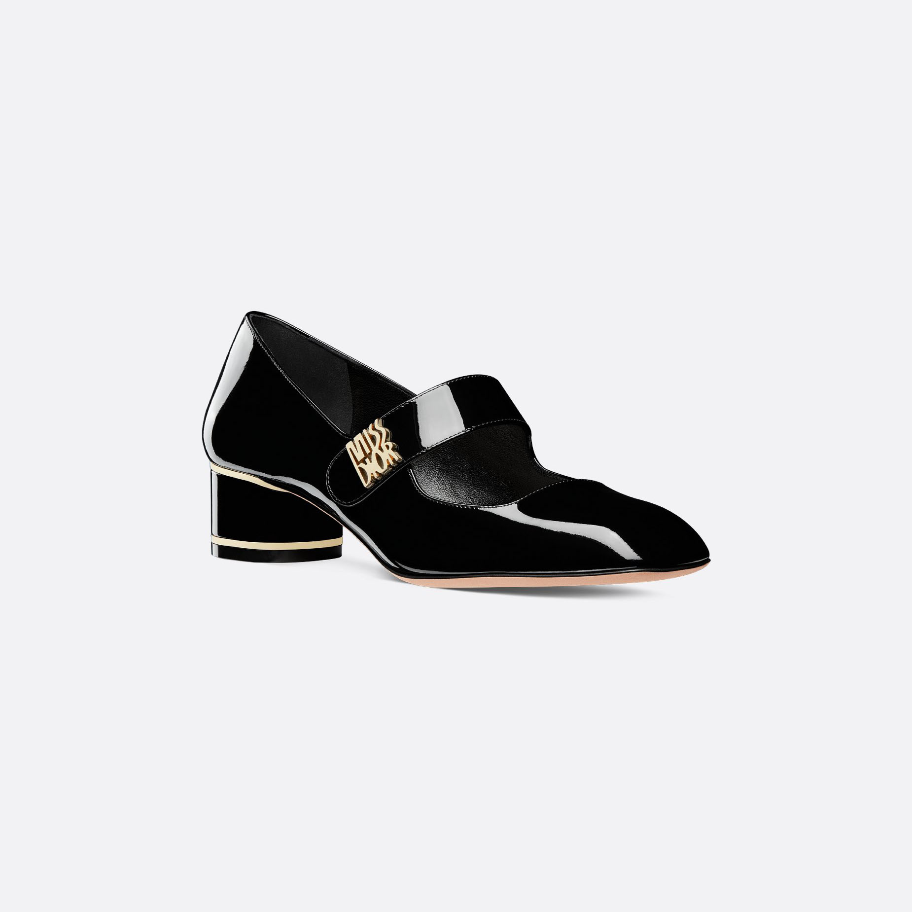 Dior black heels with thick heels and square heels high heels shoes - 图片 2