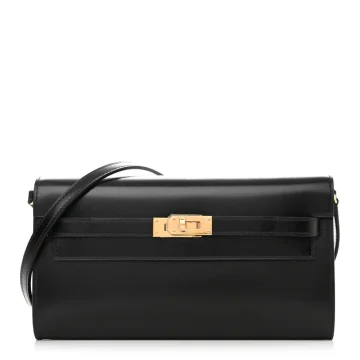 Hermès Kelly Wallet To Go Black Box Leather Gold Hardware