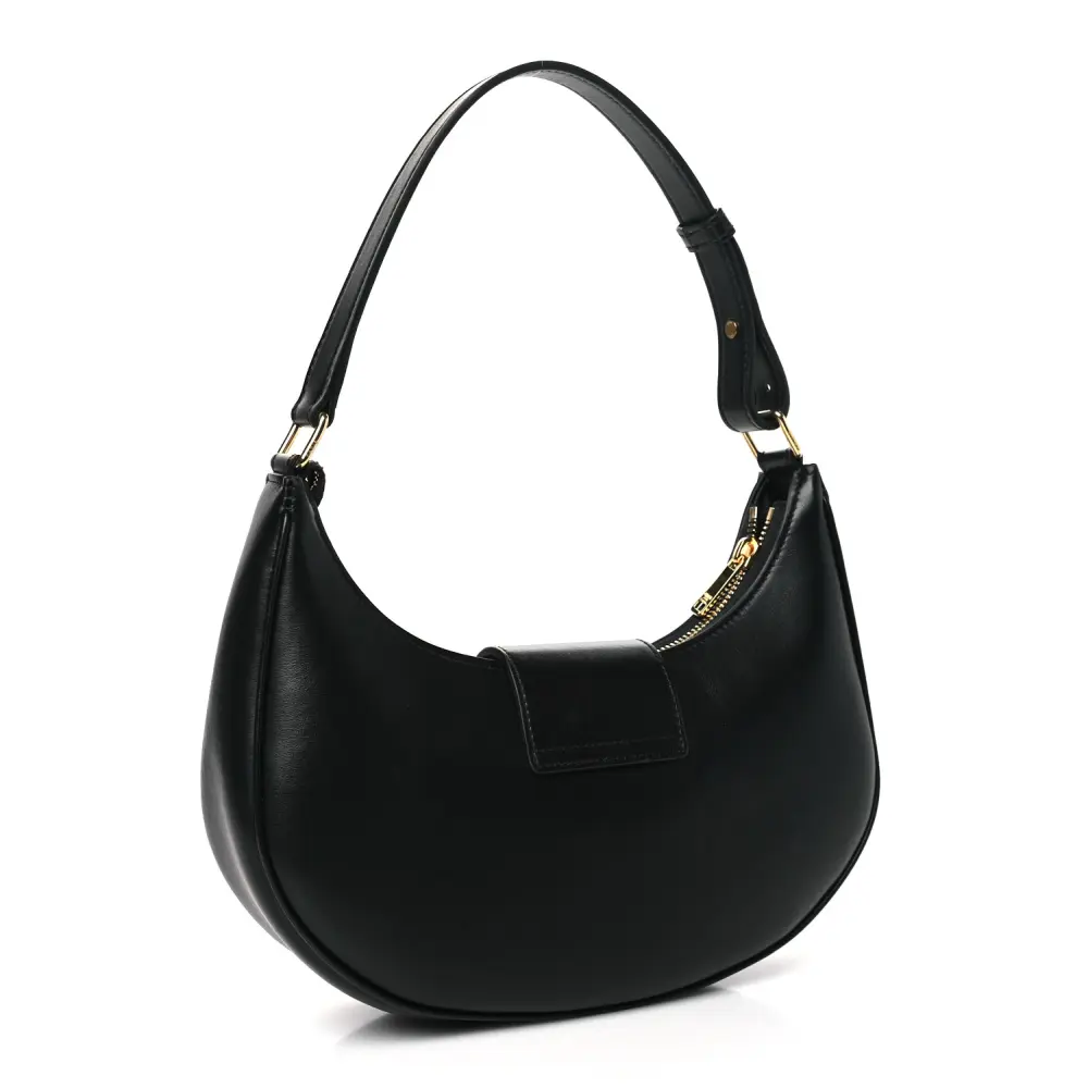 Celine Medium Strap Ava Triomphe Shoulder Bag Black Smooth Calfskin Leather Gold Hardware - 图片 2