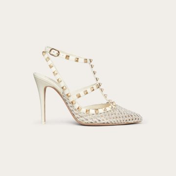VALENTINO Wraparound ankle strap rivet heels (10 cm high heel)