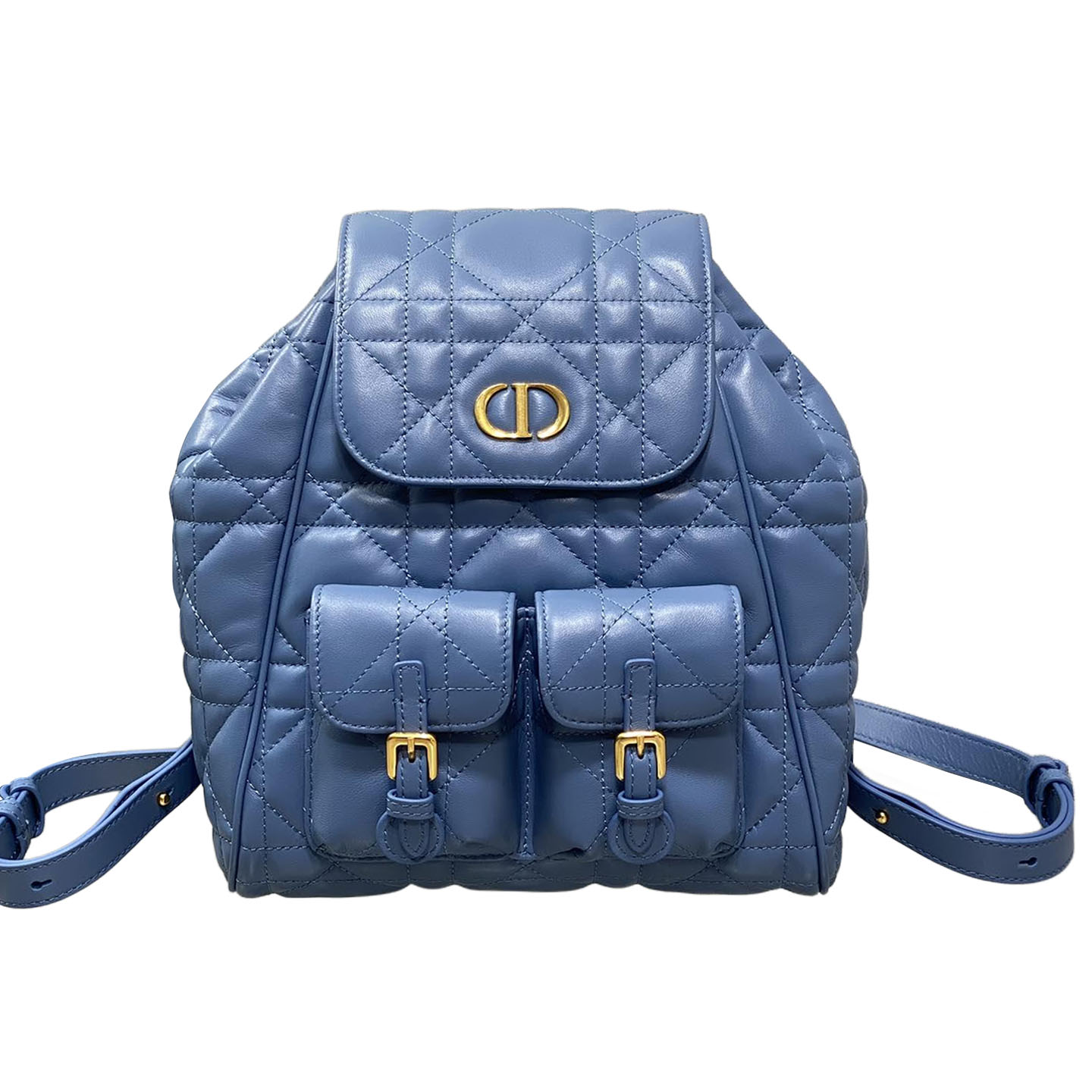 Dior Medium Dior Caro Backpack In Purple/Blue/Burgundy/Beige/White/Black Macrocannage Lambskin Gold Hardware - 图片 10