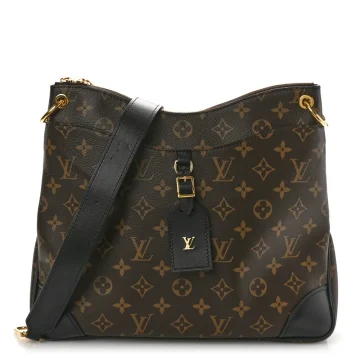 Louis Vuitton Odeon MM Black Monogram Canvas Gold Hardware