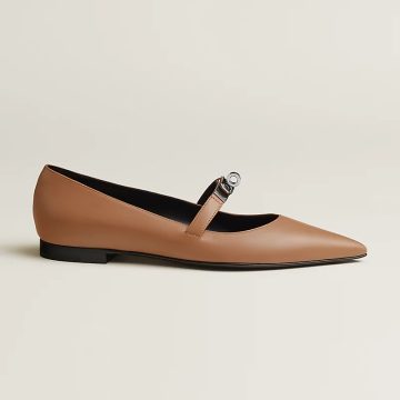HERMES Kelly Brown Ballet Shoes