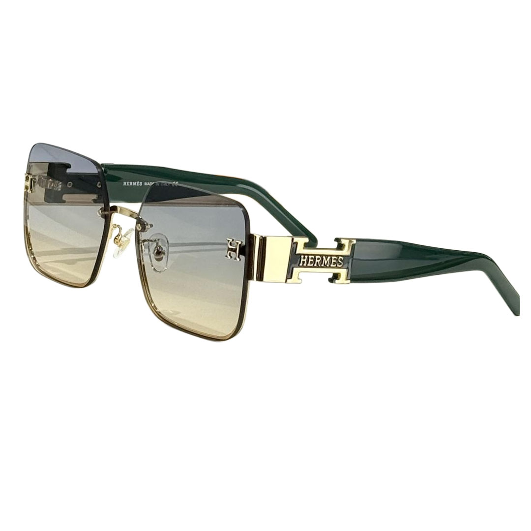 Hermès square frame glasses burgundy/green/teal/black gold/black/leopard brown/purple gold/rosy brown/leopard color Size 53口20-142 - 图片 5