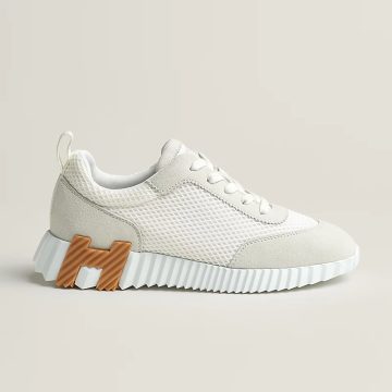 HERMES White Sneakers Bouncing Sports Shoes