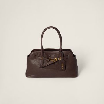 Miu Miu Aventure Nappa Calfskin Leather Brown Top-Handle Bags