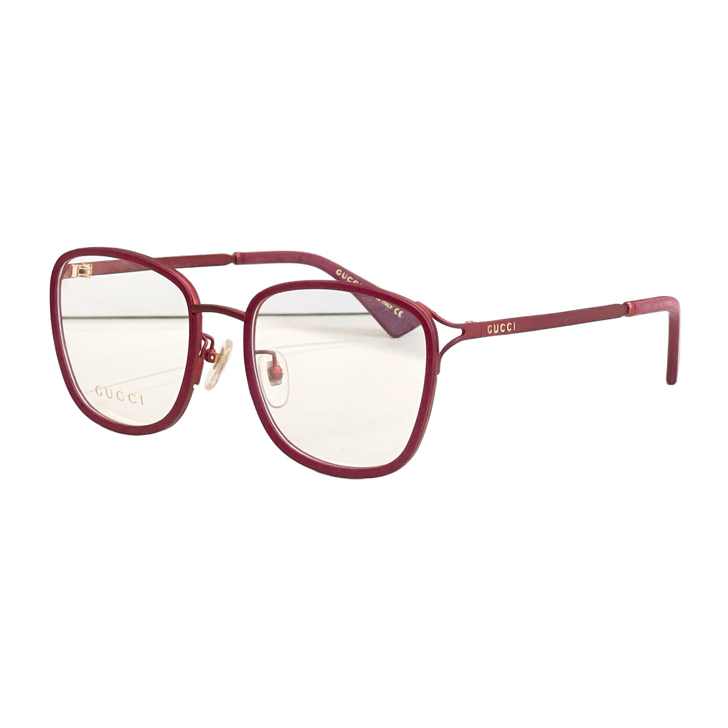 Gucci square frame glasses black gold/red/leopard/rose gold/camouflage/leopard rose gold color transparent lens Size 53口18-145 - 图片 2