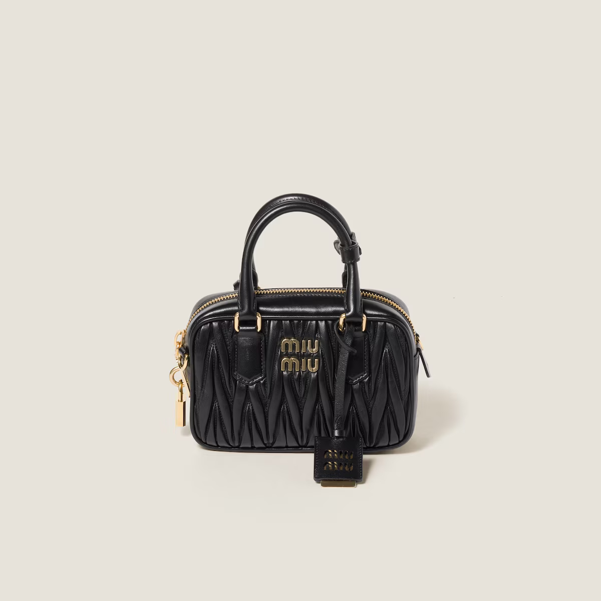 Miu Miu Arcadie matelassé Quilted Lambskin Leather Black Top-Handle Bags - 图片 6