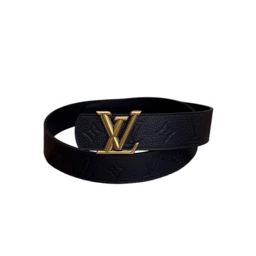 Louis Vuitton Men's Dimension Reversible Belt In Black Calfskin With Gold/Silver/Black Hardware 40mm
