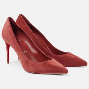 Christian Louboutin Red suede heels, pointy stiletto heels