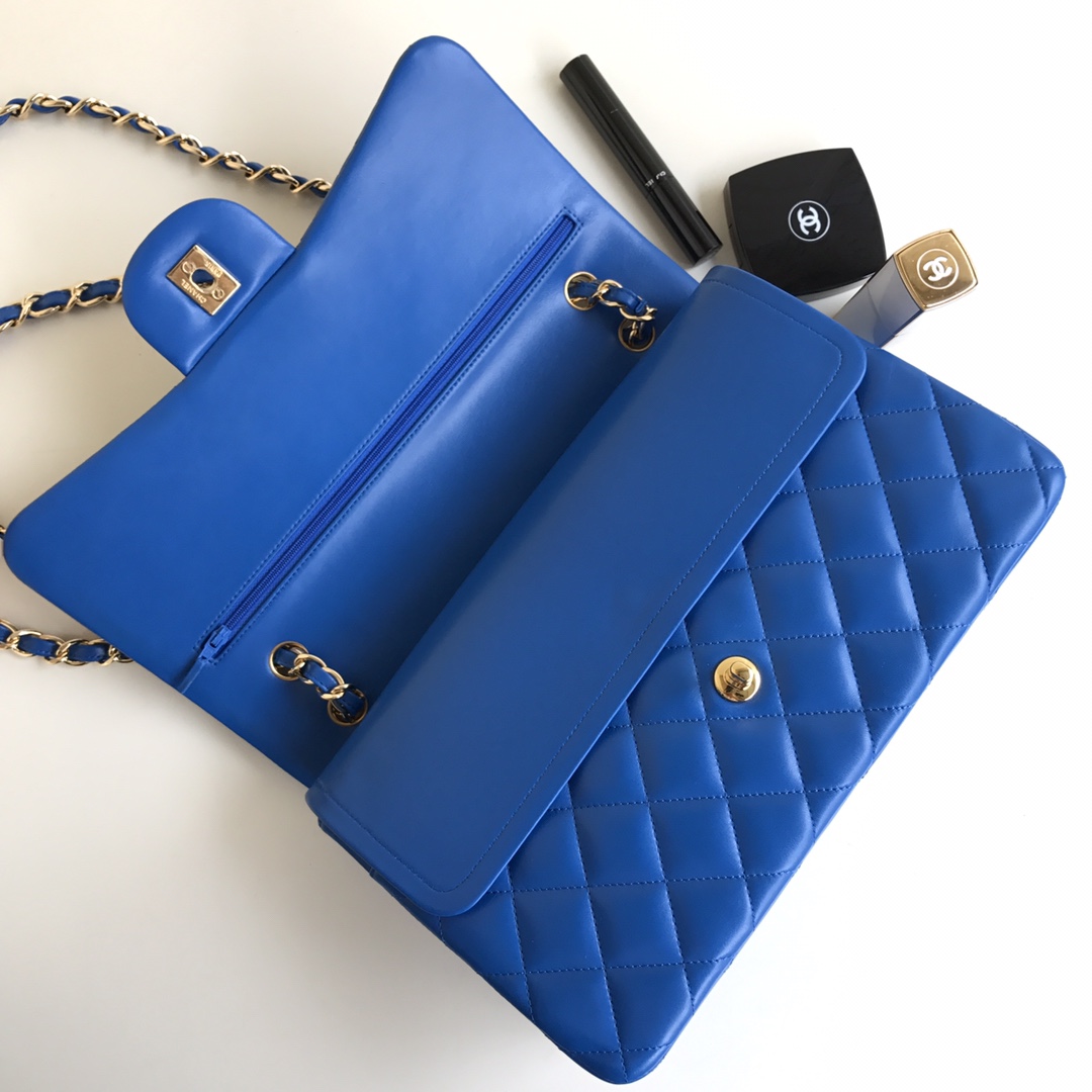 Chanel CF Blue / Navy Blue Quilted Lambskin Leather Crossbody Bags - 图片 3