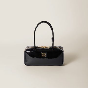 Miu Miu Beau Naplak Patent Leather Black Top-Handle Bags