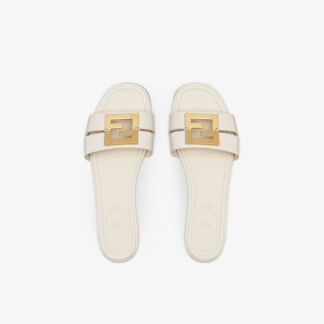 FENDI White leather sandals slippers - 图片 4