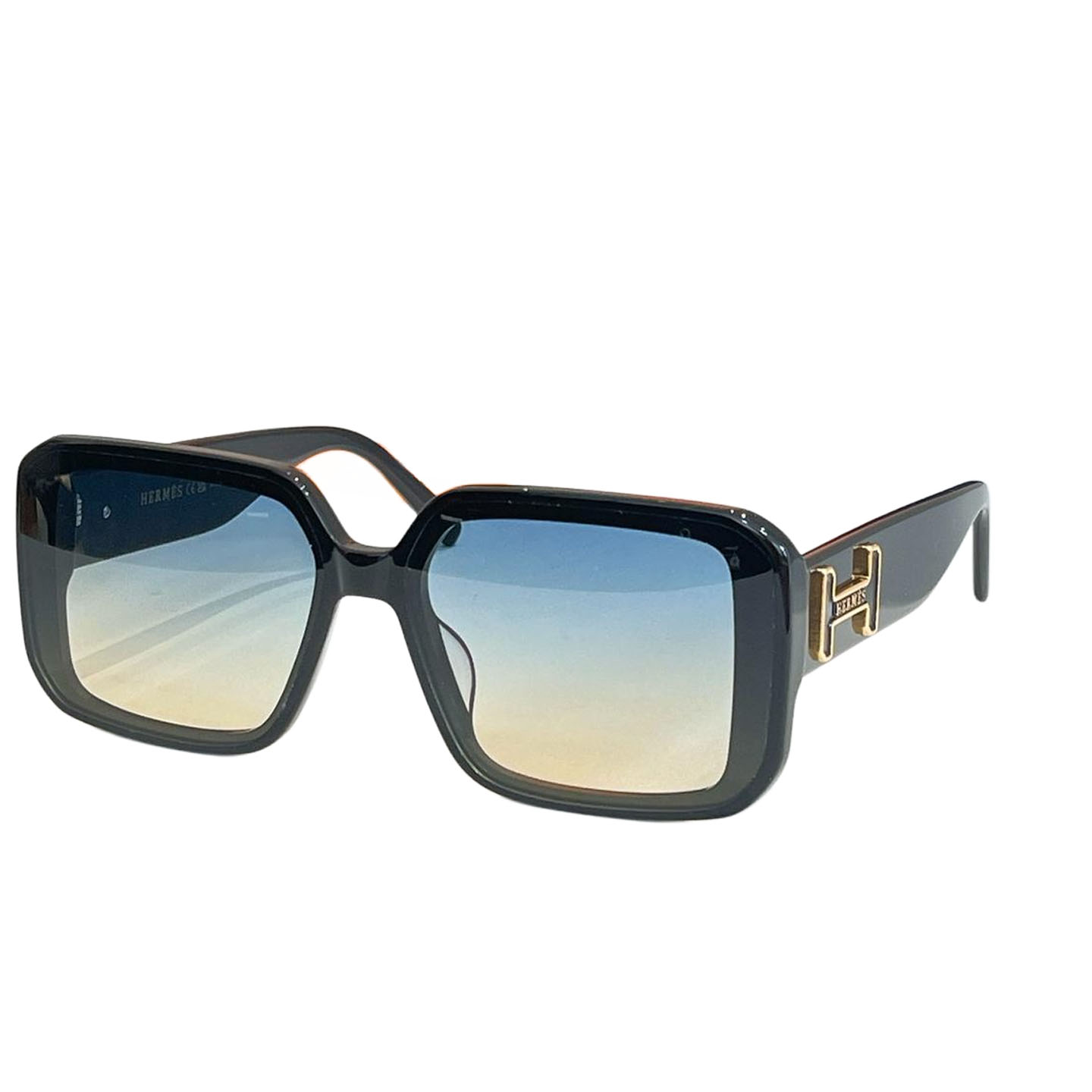 Hermès square frame glasses black/eggplant/blue/green/leopard/purple white/orange color Size 54口20-145 - 图片 3