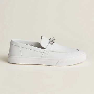 HERMES Game White Loafers
