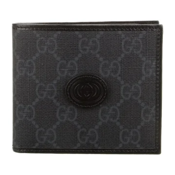 Gucci Small Bifold Wallet Black GG Canvas