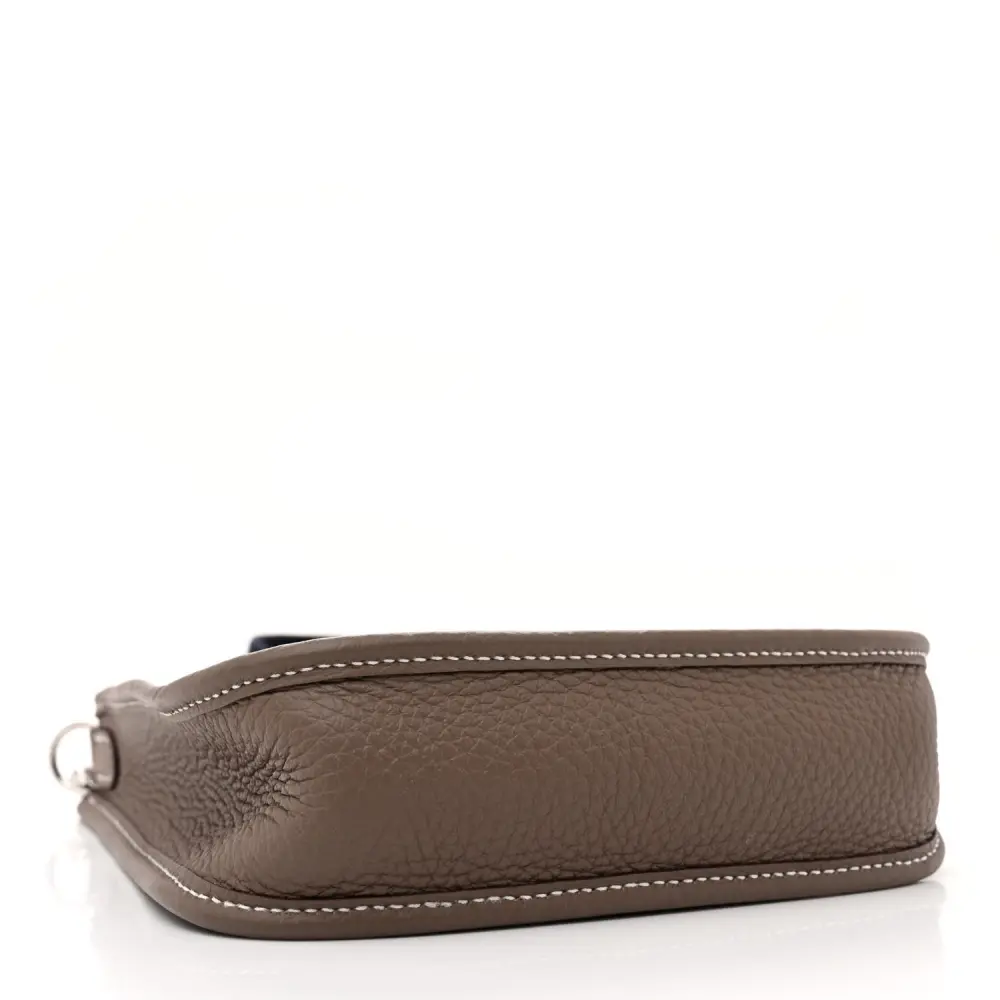 Hermès Amazone Evelyne TPM Étain / Bleu Indigo Taurillon Clemence Leather Silver Hardware - 图片 6