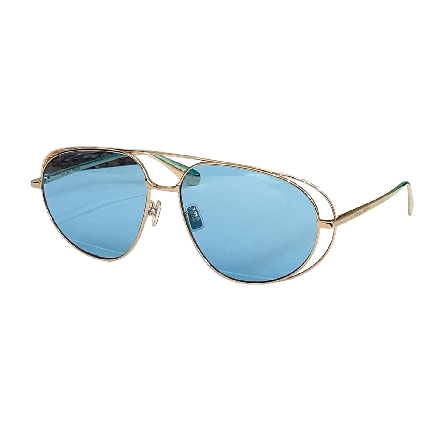 Bottega Veneta Pilot glasses blue/orange/apricot/brown/green/black gold/black silver/black color Size 132口1-120