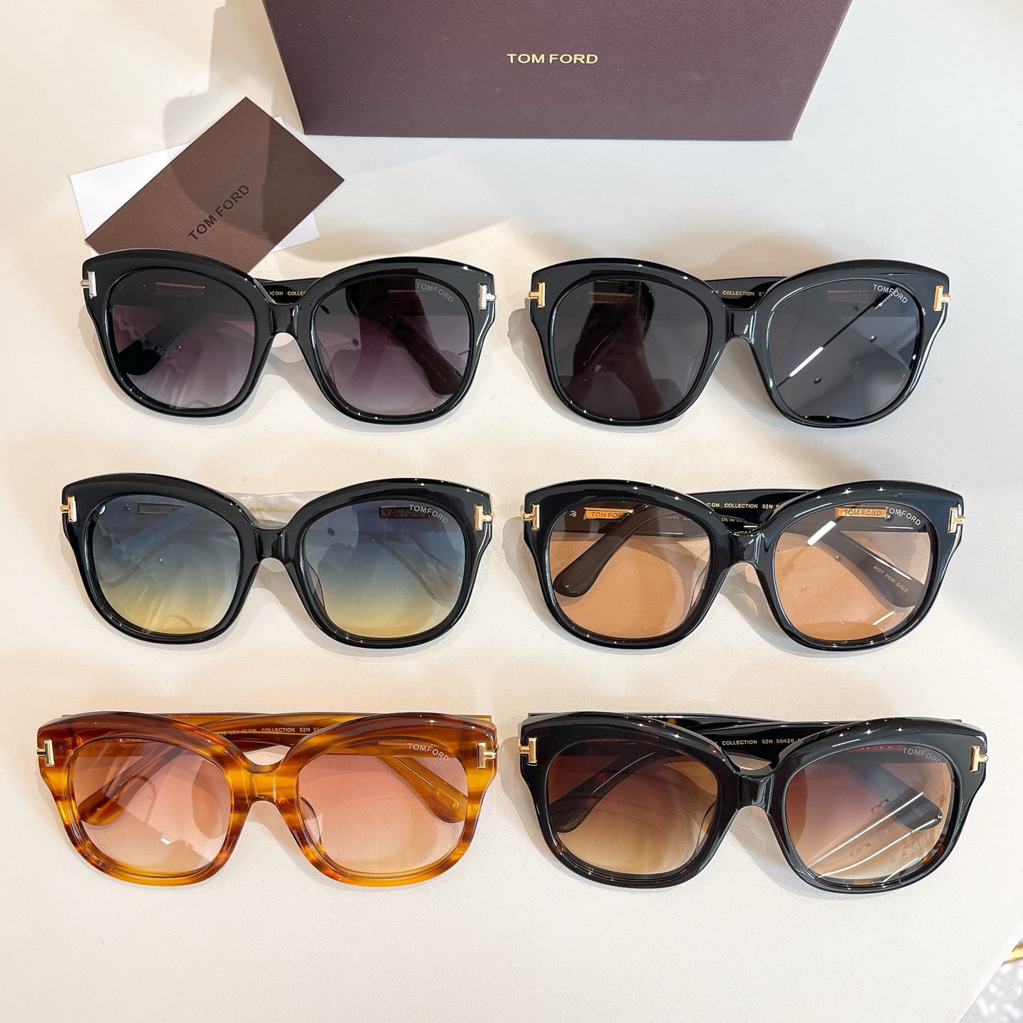 Tom Ford Butterfly glasses black gold/eggplant/apricot/black white/brown leopard/leopard apricot color Size 55口20-140 - 图片 8