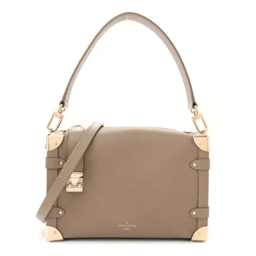 Louis Vuitton Side Trunk MM Taupe Calfskin Leather Gold Hardware