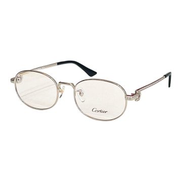 Cartier Oval glasses silver/gold/leopard gold/transparent black/green/grey/black/brown/purple pink color Size 54口20-145