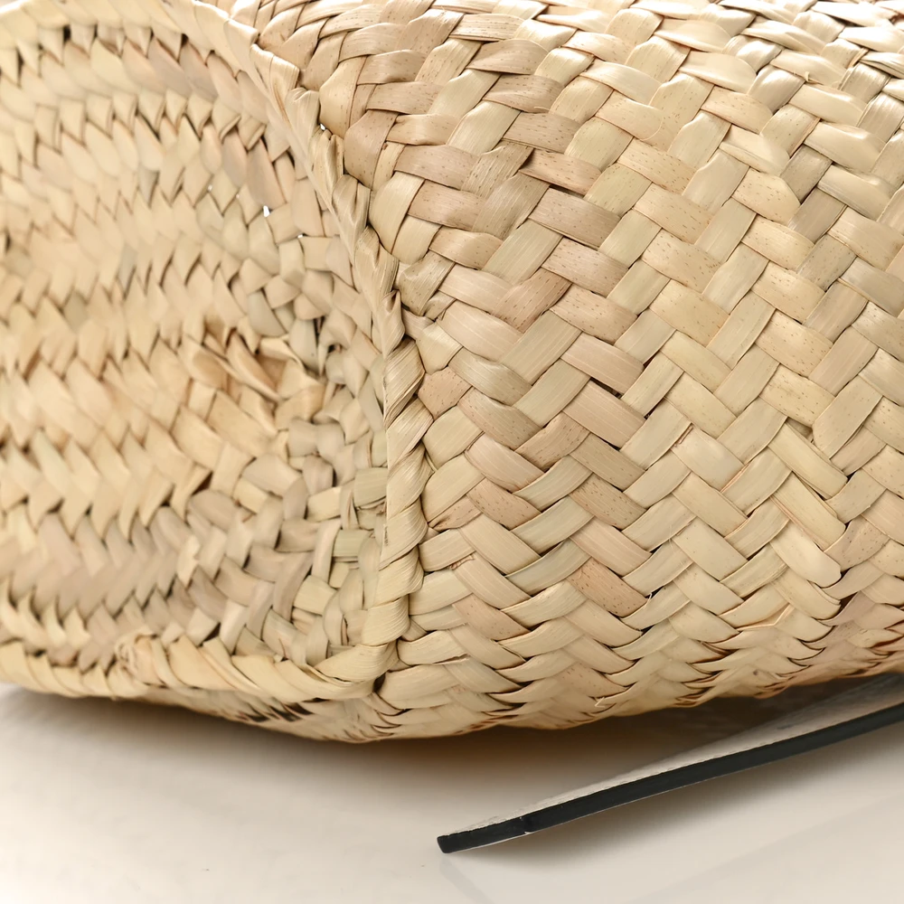 Loewe Basket Tote Bag Small Natural/White Raffia & Calfskin Leather - 图片 5