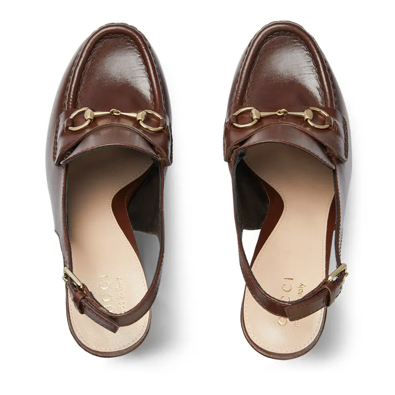 Gucci brown thick soled rear lace up high heels - 图片 4