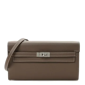 Hermès Kelly Wallet To Go Etoupe Evercolor Leather Palladium Hardware