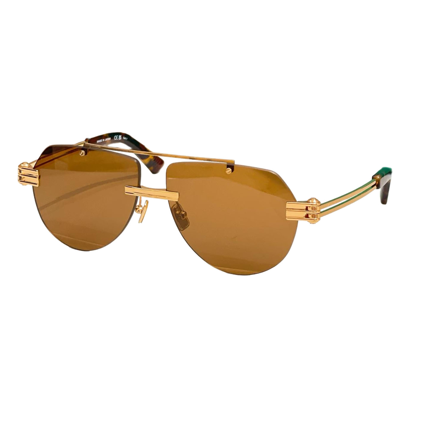 Bottega Veneta Pilot glasses blue/lime green/black/apricot/tawny/leopard brown color Size 51口23-140 - 图片 6