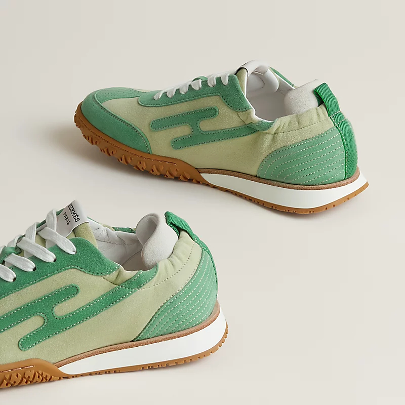 HERMES Jet Sneakers Green Sports Shoes - 图片 3