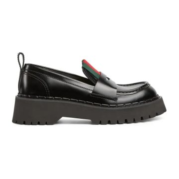 Gucci black webbing loafers