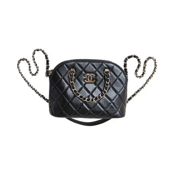 Chanel Black / Wine Red / Apricot color Quilted Lambskin Leather Crossbody Bags