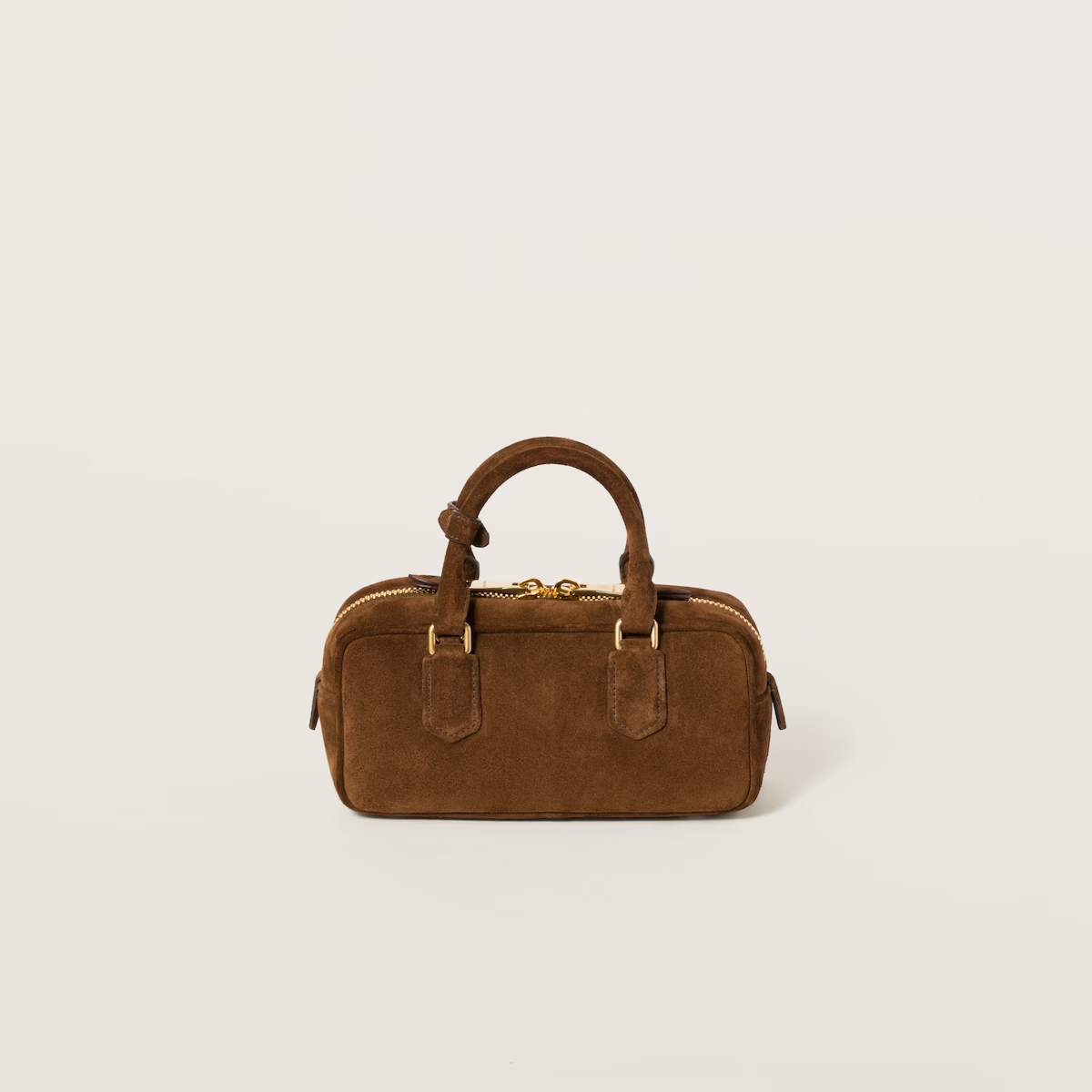 Miu Miu Arcadie Suede Leather Brown Top-Handle Bags - 图片 2