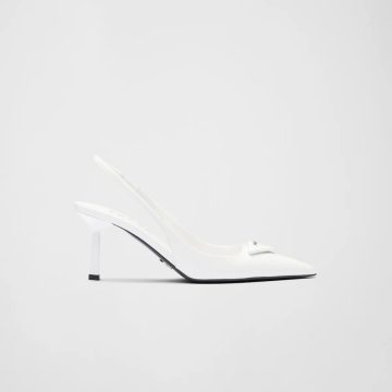 PRADA Shiny finish leather white High Heels Shoes