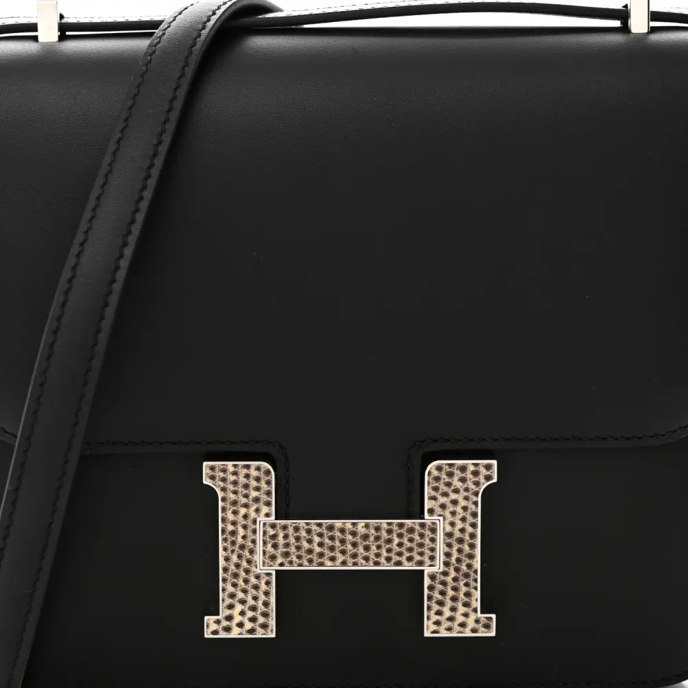 Hermès Constance 18 Black Ombre Veau Monsieur & Lizard Leather Palladium Silver Hardware - 图片 9