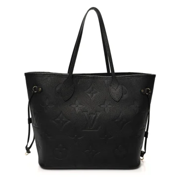 Louis Vuitton Neverfull MM Black Giant Monogram Empreinte Leather