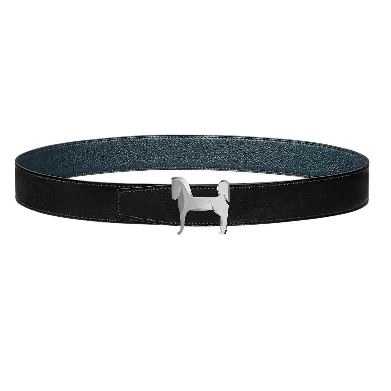 Hermès Men' s Panache Horse Buckle Belt In Brown/Black/Blue/Coffee Togo Calfskin With Gold/Silver Hardware 32mm - 图片 4