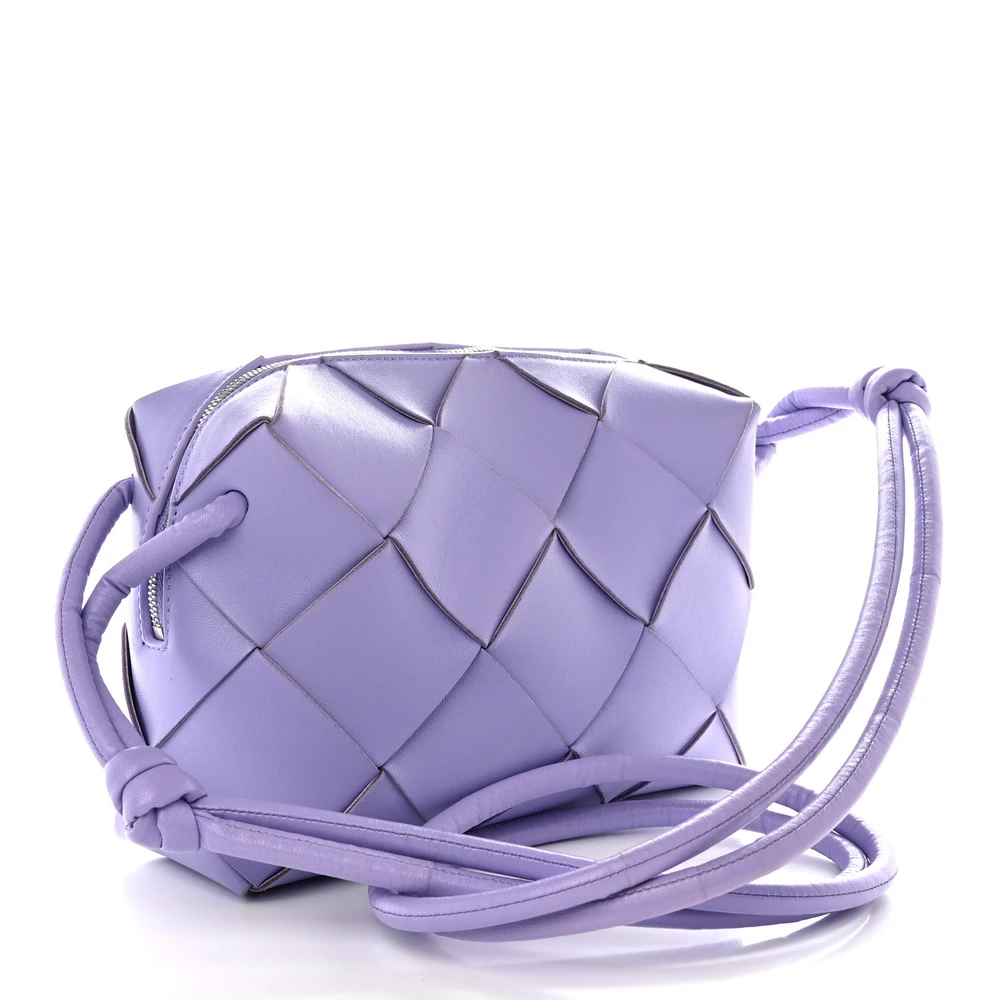 Bottega Veneta Maxi Intrecciato Small Cassette Camera Bag Wisteria Lambskin Leather - 图片 3