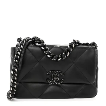 Chanel 19 Medium Flap Bag – Quilted Lambskin   Silver Hardware