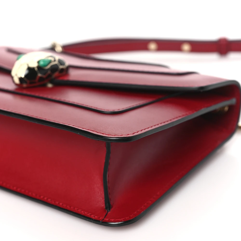 Bvlgari Mini Serpenti Forever Crossbody Bag Ruby Red Calfskin Leather Gold Hardware - 图片 5
