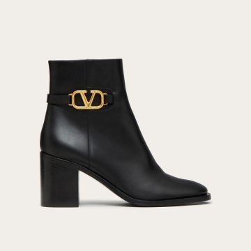 VALENTINO SIGNATURE Calf leather ankle boots (7.5cm high heel)