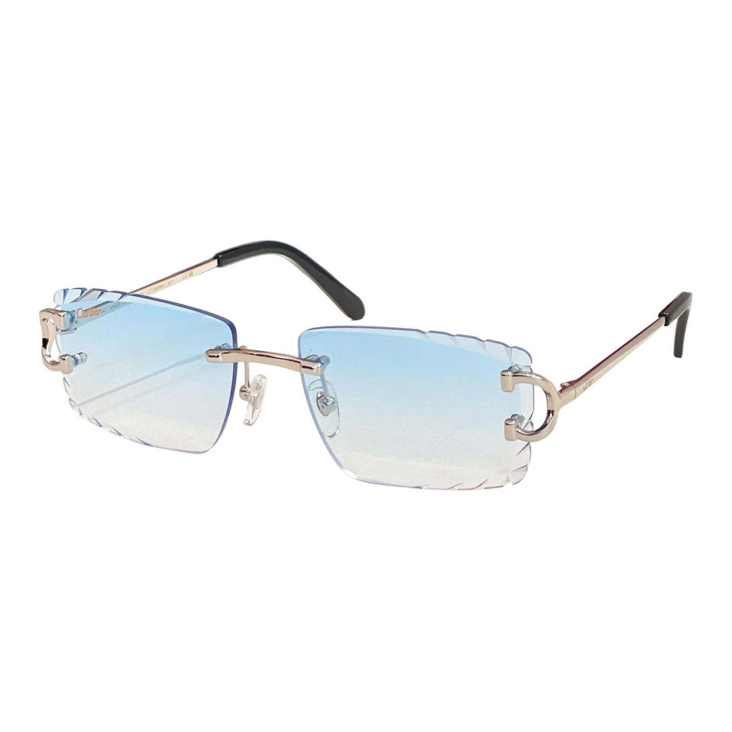 Cartier square frame glasses lavender/pink/blue silver/purple/blue gold/brown/green color Size 56口17-140 - 图片 3