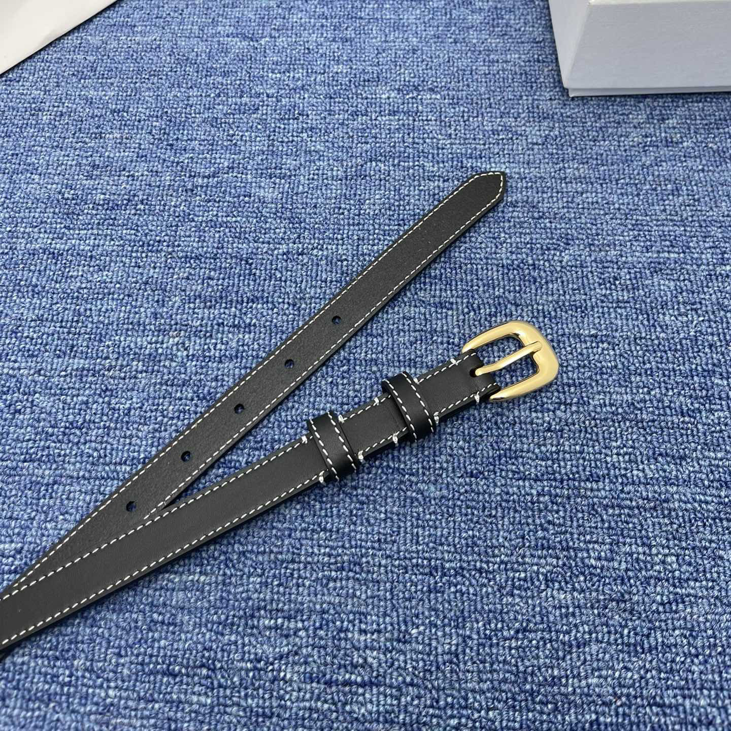 Celine Belt In Brown/Black Calfskin With Gold Hardware 20mm - 图片 7