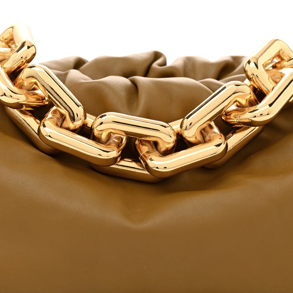 Bottega Veneta Medium Intrecciato The Pouch Chain Bag Cammello Calfskin Leather Gold Hardware - 图片 8