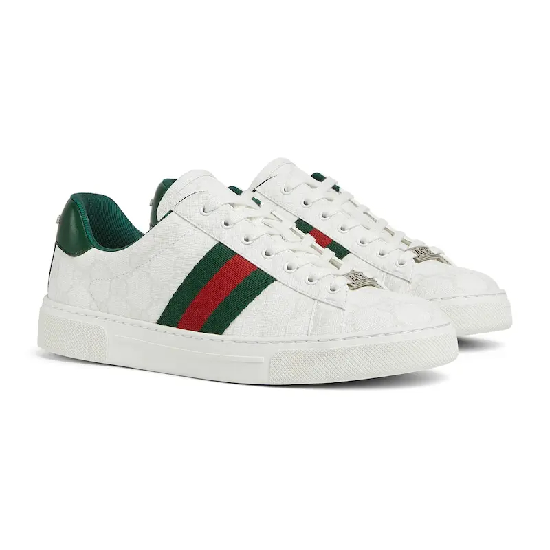 Gucci Ace series white sneakers woven fabric women's sports shoes - 图片 2