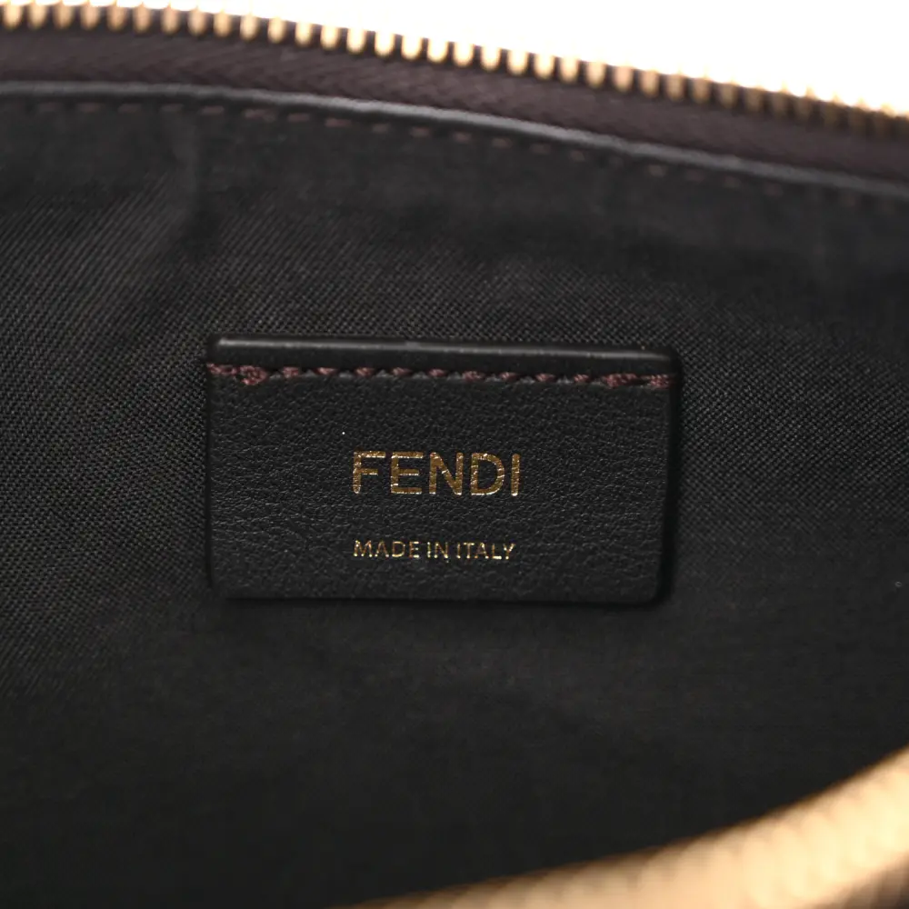 Fendi Small FF 1974 Fendigraphy Hobo Bag Tobacco/Moro/Ebano Jacquard Fabric & Grace Vitello Leather Gold Hardware - 图片 2